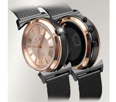 Relogio technos curvas digital e analogico preto com rose 9t33ai/1j