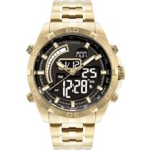 Relógio Technos DigiTech Com Caixa e Pulseira de Aço em Banho Dourado Executivo Analógico e Digital BJ3496AA/1D
