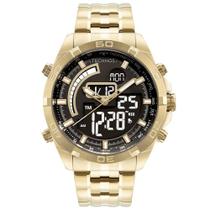 Relógio Technos DigiTech Com Caixa e Pulseira de Aço em Banho Dourado Executivo Analógico e Digital BJ3496AA/1D