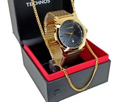 Relógio Technos Dourado Aço Masculino Classic Steel Original Luxo 2115MZB/1P