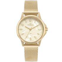 Relógio Technos Elegance Boutique Pulseira Mesh Aço Inoxidável Dourado Feminino Clássico Moderno Pequeno 2035MXG/1X Relógio Technos Elegance Boutique Pulseira Mesh Aço Inoxidável Dourado Feminino Clássico Moderno Pequeno 2035MXG/1X