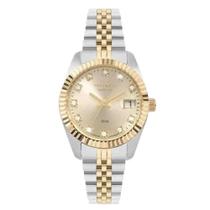 Relogio Technos Feminino Bicolor Prata E Dourado 2015Cem/1X