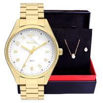 Relógio Technos Feminino Dourado Boutique 2036MLWS/4B Colar e Brincos