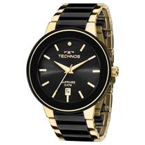 Relógio TECHNOS feminino dourado cerâmica strass 2115KRS/4P