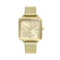 Relógio Technos Feminino Dourado Fashion Quadrado 2036MME4X