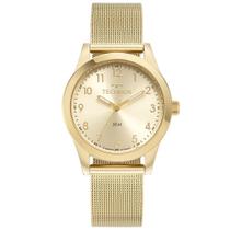 Relogio Technos feminino dourado pequeno com numeros pulseira esteira 2035MUS/1X Relogio Technos feminino dourado pequeno com numeros pulseira esteira 2035MUS/1X