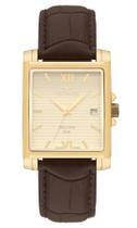 Relogio Technos Feminino Dourado quadrado grande pulseira couro social calendario algarismo romano 2115UDG/0X Relogio Technos Feminino Dourado quadrado grande pulseira couro social calendario algarismo romano 2115UDG/0X