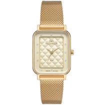 Relogio Technos feminino dourado quadrado pequeno com strass Social Elegante Prova D'Água retangular 2035NEO/1X Relogio Technos feminino dourado quadrado pequeno com strass Social Elegante Prova D'Água retangular 2035NEO/1X