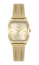 Relogio Technos feminino dourado quadrado pequeno pulseira esteira banhado folheado 2035MZG/1D