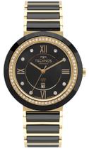 Relógio Technos Feminino Elegance Ceramic Saphire Original Novo Dourado 2015CEJ/2P