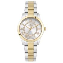 Relogio Technos feminino pequeno dourado prata misto algarismo romano 2036MSX/1K Relogio Technos feminino pequeno dourado prata misto algarismo romano 2036MSX/1K