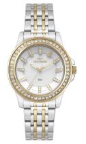 Relogio Technos feminino prata dourado bicolor moderno cravejado com pedrinhas strass St.Moritz aço inox 2035NAV/1K Relogio Technos feminino prata dourado bicolor moderno cravejado com pedrinhas strass St.Moritz aço inox 2035NAV/1K