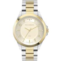 Relógio technos feminino prata e dourado com cristais