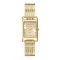Relógio Technos Feminino Ref: 2036nbq/1x Retangular Dourado