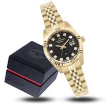 Relógio Technos Feminino Riviera Cristais Dourado 2015CEL/1P