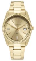 Relogio Technos feminino Riviera dourado tamanho médio calendario aço prova dagua 2115NAL/1D