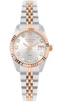 Relogio Technos feminino riviera prateado rose bicolor pequeno misto 2015CEU/1K