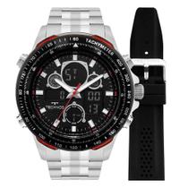 Relógio TECHNOS KIT masculino anadigi preto BJ4130AD/T1P