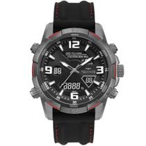 Relógio TECHNOS masculino anadigi fumê silicone W23305AC/2A