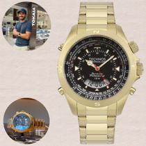 Relógio Technos Masculino Anadigi Skydiver Dourado WT20565/4P Relógio Technos Masculino Anadigi Skydiver Dourado WT20565/4P