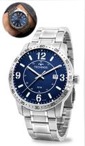Relógio Technos Masculino Analógico De Pulso Prateado Fundo Azul Marinho Aço Inoxidável Brilha No Escuro Calendário Prova D água 50 Metros Original Relógio Technos Masculino Analógico De Pulso Prateado Fundo Azul Marinho Aço Inoxidável Brilha No Escuro Calendário Prova D água 50 Metros Original
