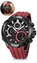 Relógio Technos Masculino Analógico Digital Esportivo Pulseira De Silicone Vermelho Confortável Prova DÁgua 100 Metros Original Relógio Technos Masculino Analógico Digital Esportivo Pulseira De Silicone Vermelho Confortável Prova DÁgua 100 Metros Original