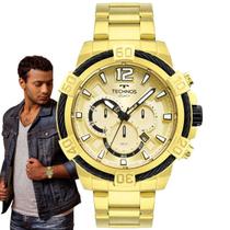 Relógio Technos Masculino Analógico Legacy Classico Redondo Robusto Prova Dágua Casual Dourado JS26AW/1D