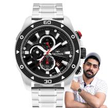 Relógio Technos Masculino Analógico Performance TS Carbon Quartz Redondo Robusto Cronógrafo Prova Dágua 10 ATM Casual Prata JS15FR/1P Relógio Technos Masculino Analógico Performance TS Carbon Quartz Redondo Robusto Cronógrafo Prova Dágua 10 ATM Casual Prata JS15FR/1P