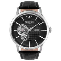 Relógio TECHNOS masculino automático couro preto G3265BA/0P Relógio TECHNOS masculino automático couro preto G3265BA/0P