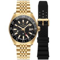 Relógio Technos Masculino Automatico Gmt Dourado - Nh34ab-t1p Relógio Technos Masculino Automatico Dourado - Nh34ab-t1p