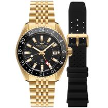Relógio Technos Masculino Automatico GMT Dourado - NH34AB/T1P