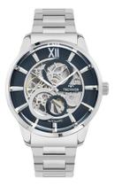 Relógio Technos Masculino Automatico Prata Aço Azul G3265az Prateado Prateado Azul-escuro