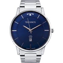 Relogio Technos Masculino Caixa Visor Slim Fino Safira Azul Relogio Technos Masculino Caixa Visor Slim Fino Safira Azul