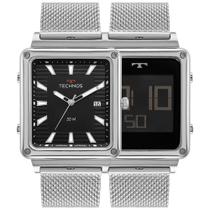Relógio Technos Masculino Curvas Digiana Prata - 1S13CW/1P Relógio Technos Masculino Curvas Digiana Prata - 1S13CW/1P