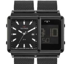 Relógio Technos Masculino Curvas Digiana Preto 1S13CX/1P Relógio Technos Masculino Curvas Digiana Preto 1S13CX/1P