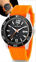 Relógio Technos Masculino De Pulso Esportivo Analógico Casual Caixa em Aço Inoxidável Calendário A Prova Dágua em 5ATM Pulseira Em Silicone Original