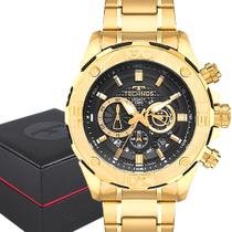 Relógio Technos Masculino Dourado Analógico Prova Dágua Luxo