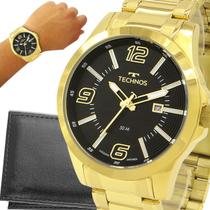Relógio Technos Masculino Dourado Azul Original com garantia de 1 ano e carteira