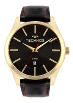 Relógio Technos Masculino Dourado Couro Preto 2115MMITDYS/4P