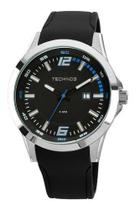 Relogio Technos Masculino Esportivo Pulseira De Borracha silicone preto com detalhes em azul no mostrador aço inox antialérgico 2115kpt/8a Relogio Technos Masculino Esportivo Pulseira De Borracha silicone preto com detalhes em azul no mostrador aço inox antialérgico 2115kpt/8a
