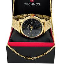 Relógio Technos Masculino Executive Dourado 2117leq/1d + Cordão Dourado