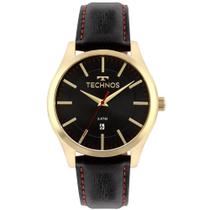 Relogio Technos Masculino minimalista pulseira couro calendario 2115MMITDYS/4P