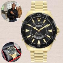 Relógio Technos Masculino Performance Skydiver Aço Inox Digital Analógico Robusto Dourado WT205GA/1P