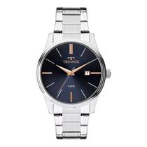 Relógio Technos Masculino Prata fundo Azul Prova d'água Relógio Technos Masculino Prata fundo Azul Prova d'água