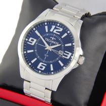 Relógio technos masculino prateado com azul 2115kzzs/1a