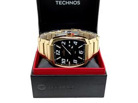 Relógio Technos Masculino Quadrado Dourado Skymaster 2115nco/1p