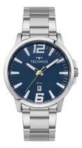 Relógio Technos Masculino Racer Basico 2115ucn/1a Esportivo Prateado Prateado Azul-escuro Relógio Technos Masculino Racer Basico 2115ucn/1a Esportivo Prateado Prateado Azul-escuro