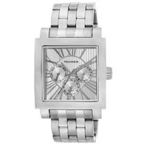 Relógio Technos Masculino Ref: 6p29yp/2k Multifunção Retangular Prateado