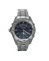 Relogio technos masculino skydiver aço inoxidavel com máquina anadigi, aro de alumínio e resistente à água Relogio technos masculino skydiver aço inoxidavel com máquina anadigi, aro de alumínio e resistente à água