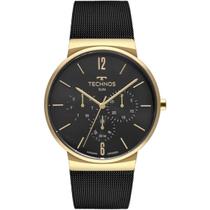 Relógio technos masculino slim dourado e preto multifunção 6p29aln/1p Relógio technos masculino slim dourado e preto multifunção 6p29aln/1p